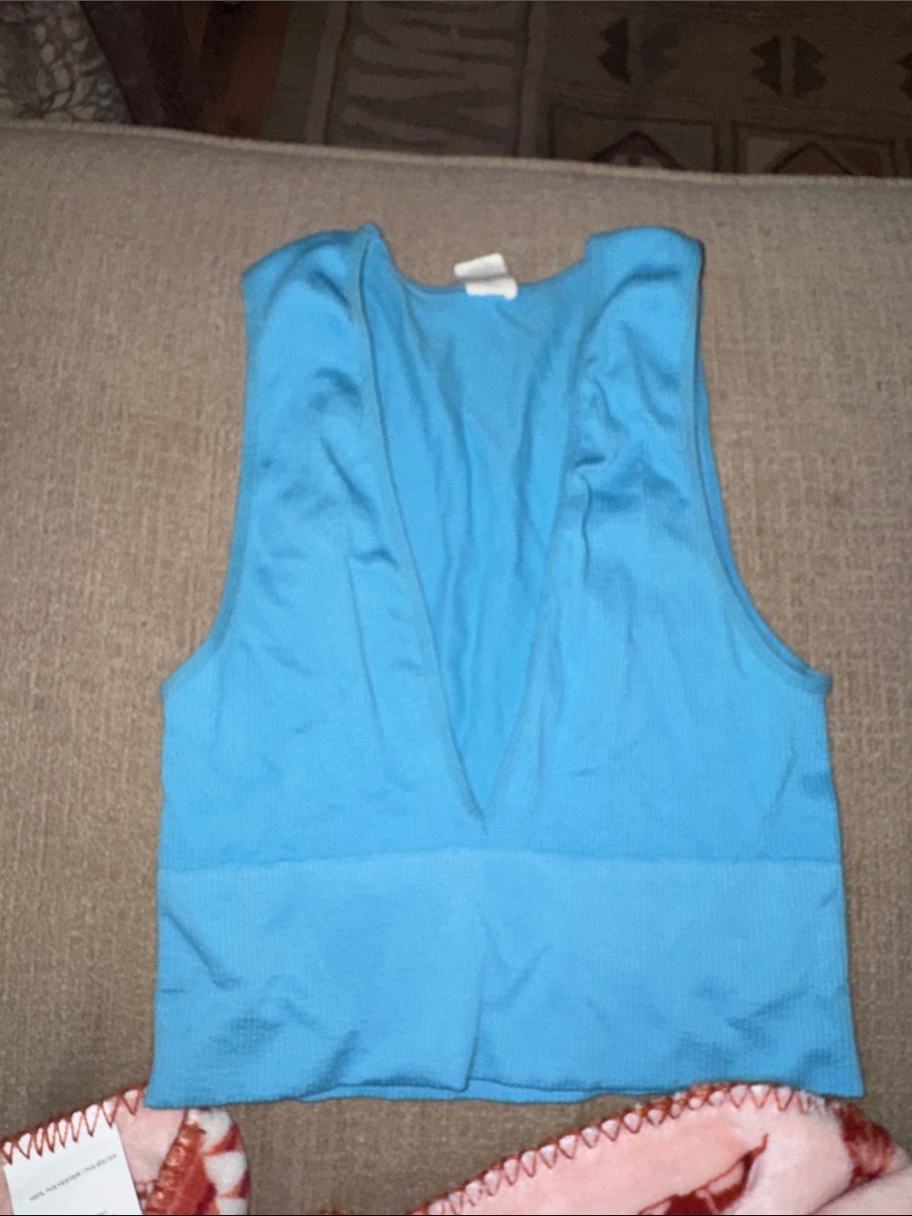 Urban Outfitters Bright Turquoise Ribbed Tank